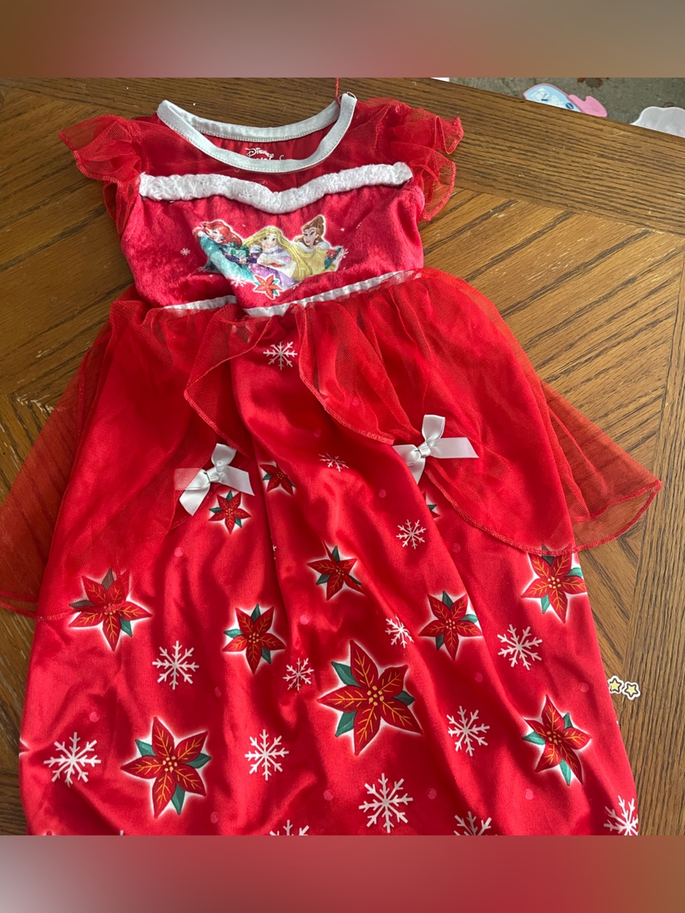 Disney Red Holiday Princess Tulle Dress with Bows